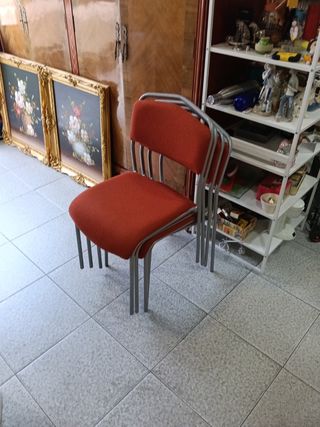 4 sillas oficina rojas