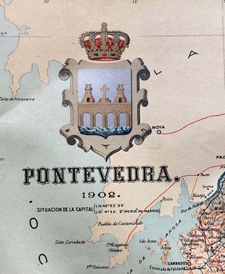 1902 -Pontevedra antiguo mapa de la provincia