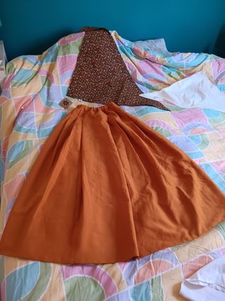 Traje canario mujer talla S mostaza