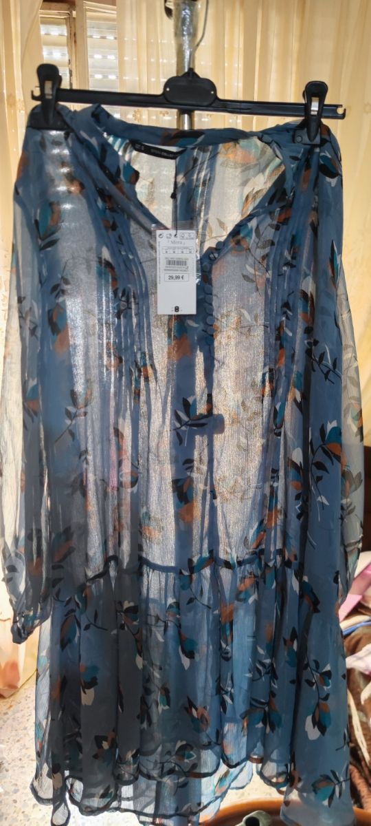 Vestido Spera Collection M azul estampado