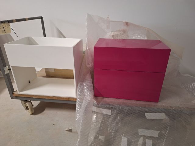 Conjunto De Lavabo + Cajonera + Armario Con Espejo