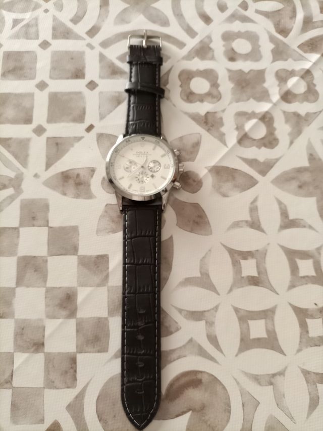 Orologio uomo- nero, argento