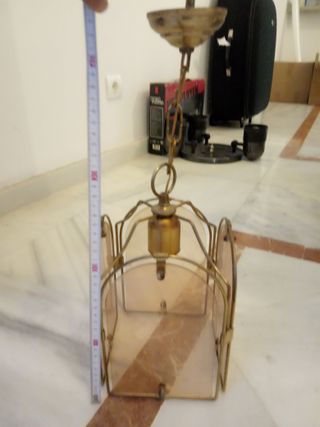 Lámpara vintage dorada con cristal