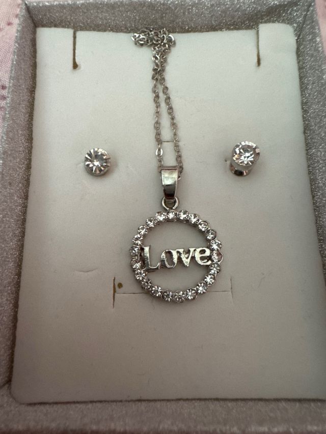 Conjunto Joyas Plata - Collar y Aretes