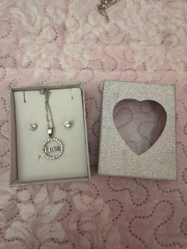 Conjunto Joyas Plata - Collar y Aretes