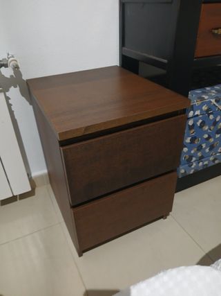 Mesilla noche 2 cajones marrón