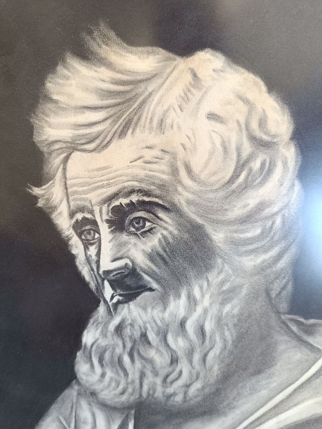 Cuadro retrato carboncillo