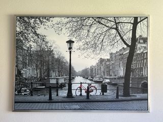Cuadro Ámsterdam - Canal en Blanco y Negro