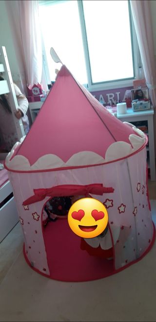 Tipi infantil rosa con estrellas