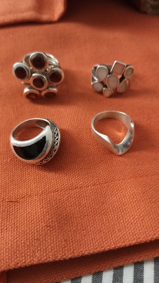 Lote 4 Anillos Plata - Joyas Vintage