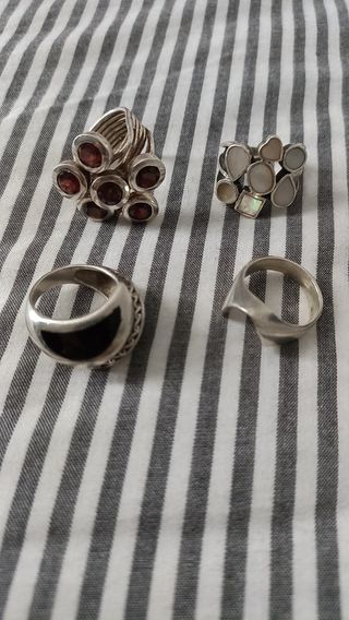 Lote 4 Anillos Plata - Joyas Vintage