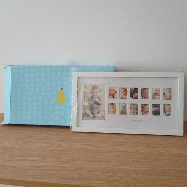 Marco fotos bebé primer año, de color blanco