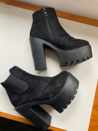 Botines plataforma negros - Talla 38