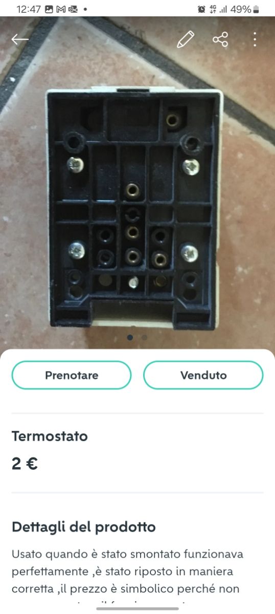 Termostato Vimar analogico usato