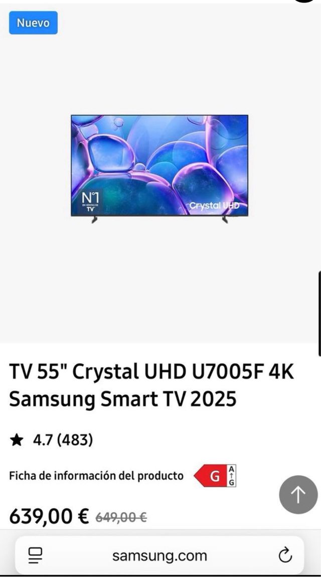 TV Samsung Crystal UHD 55 GARANTÍA.