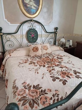 Coperta Matrimoniale Ciniglia Beige-Marrone 