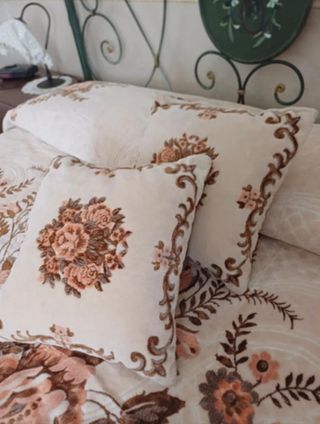 Coperta Matrimoniale Ciniglia Beige-Marrone 