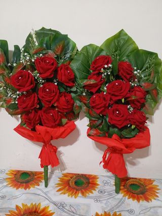 2 Bouquet Rose Finte