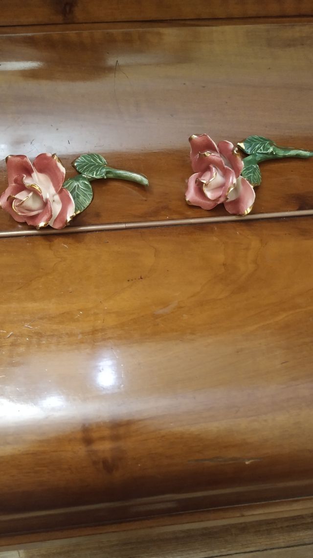 2 Rosas porcelana años 50
