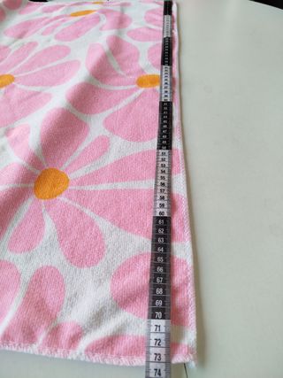 Toalla playa flores rosa-blanca