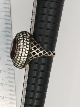 Anillo Vintage Plata Rojo talla 17,5