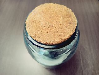 Antiguo Bote Grande Vidrio Grueso Reciclado