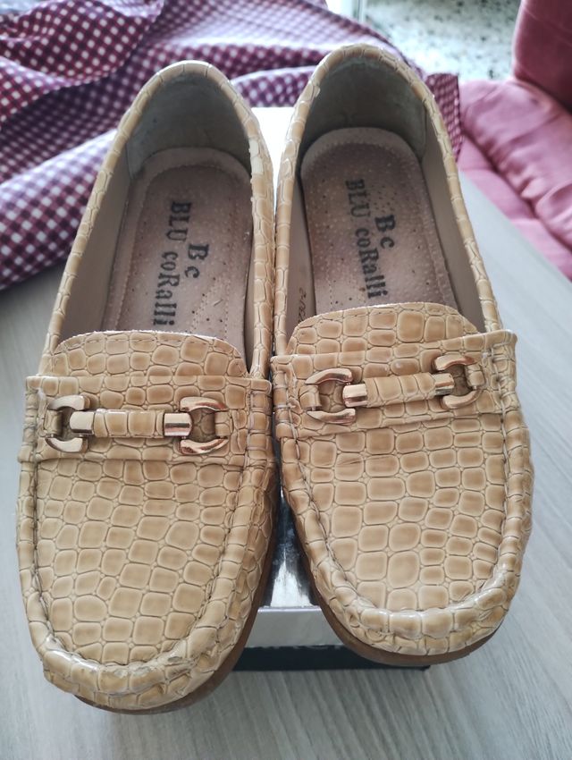 Mocassini Blu Coralli beige