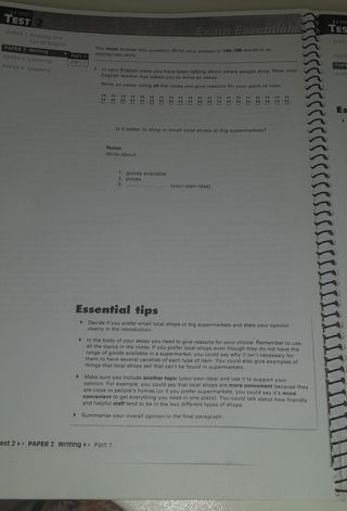 EXAM ESSENTIALS PRACTICE TEST, B2 first.