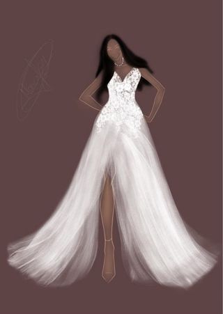 Vestido Novia espalda abierta de tul y encaje 