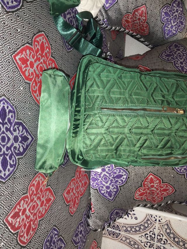 Mochila  nueva verde - Juego de 3 piezas