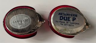 Coccinelle coppia, in argento e vetro