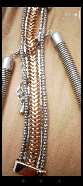 Collana e bracciale donna bronzo  e argento
