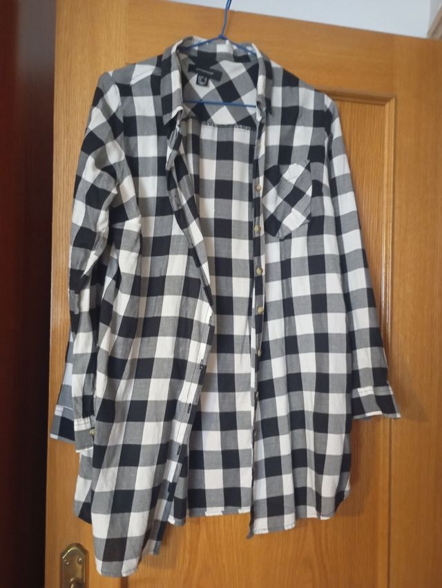 Camisa Atmosphere cuadros blanco-negro L