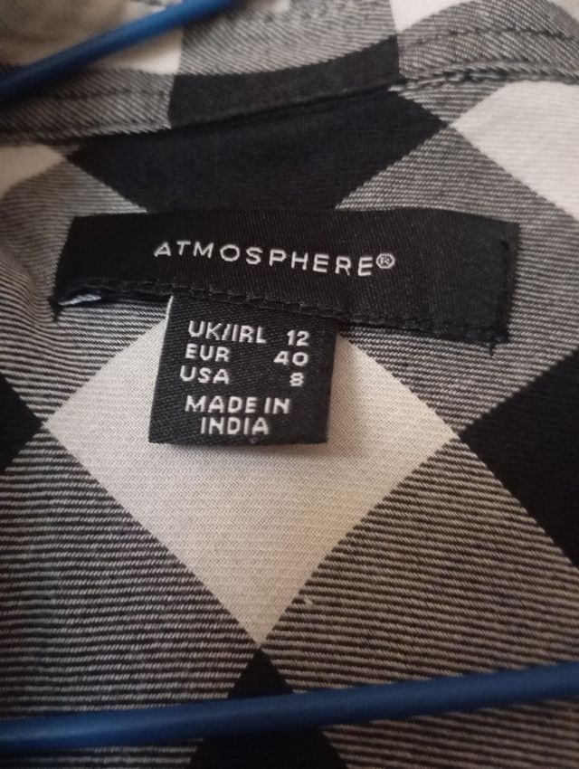 Camisa Atmosphere cuadros blanco-negro L