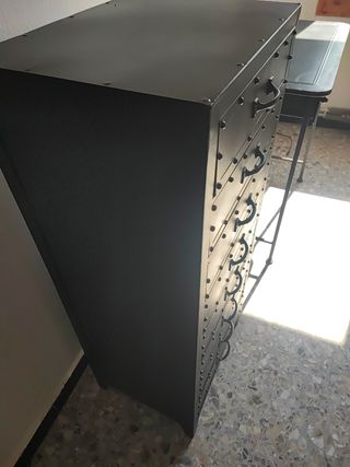 Cajonera metal industrial negra - 8 cajones