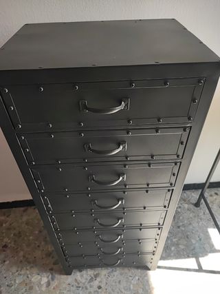 Cajonera metal industrial negra - 8 cajones