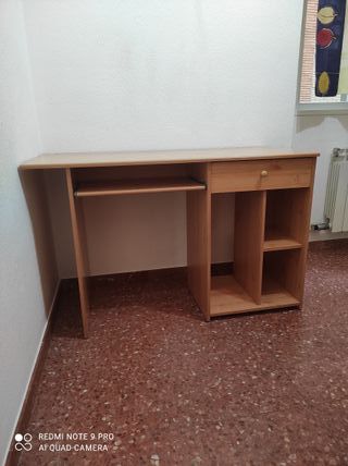 Mesa pupitre escritorio madera color pino con cajó