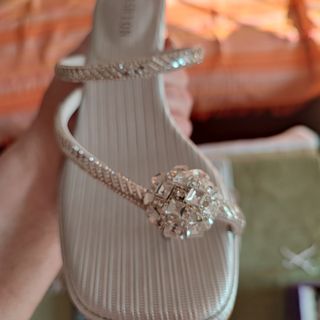 Sandalias Plata Brillantes