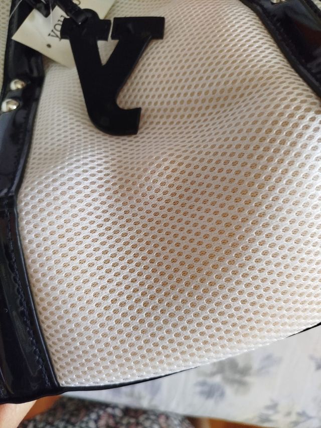 Borsa da viaggio Coveri You Young bianca e nera