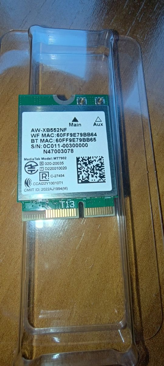 Cartão Wifi 6 MediaTek aw-xb552nf mt7902