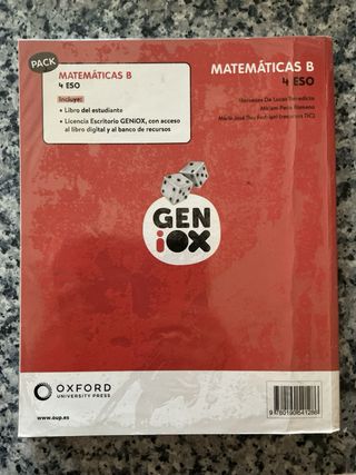 Libro de Matemáticas B 4º ESO. OXFORD, GENiOX