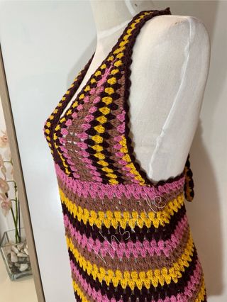 Vestido crochet Zara T. L halter * ROPA POR ENVIO