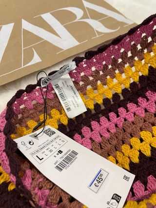 Vestido crochet Zara T. L halter * ROPA POR ENVIO