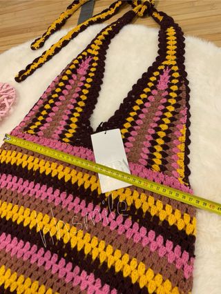 Vestido crochet Zara T. L halter * ROPA POR ENVIO