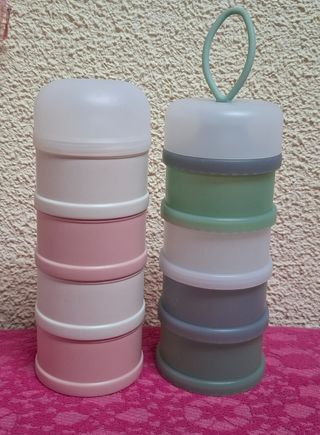 2 Dosificadores leche bebé - Rosa & Verde suavinex
