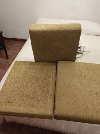 Sillón madera de caoba y tela - Vintage