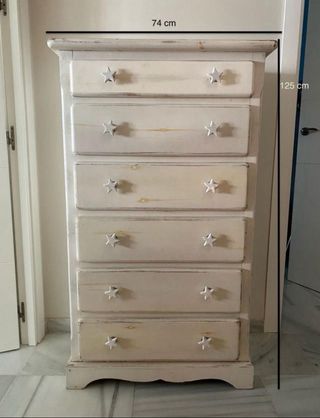 Sinfonier 6 cajones madera maciza blanca