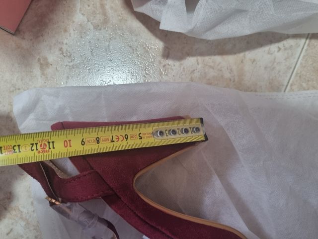 Sandalias de plataforma fiesta color Borgoña