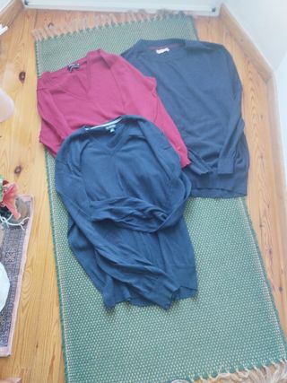 3 Jerséis punto fino - Rojo, Azul