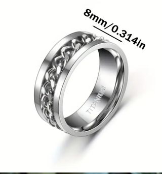 Anillo Titanio - Plata talla 9 a 12